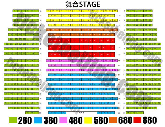 Red Theatre seating chart map